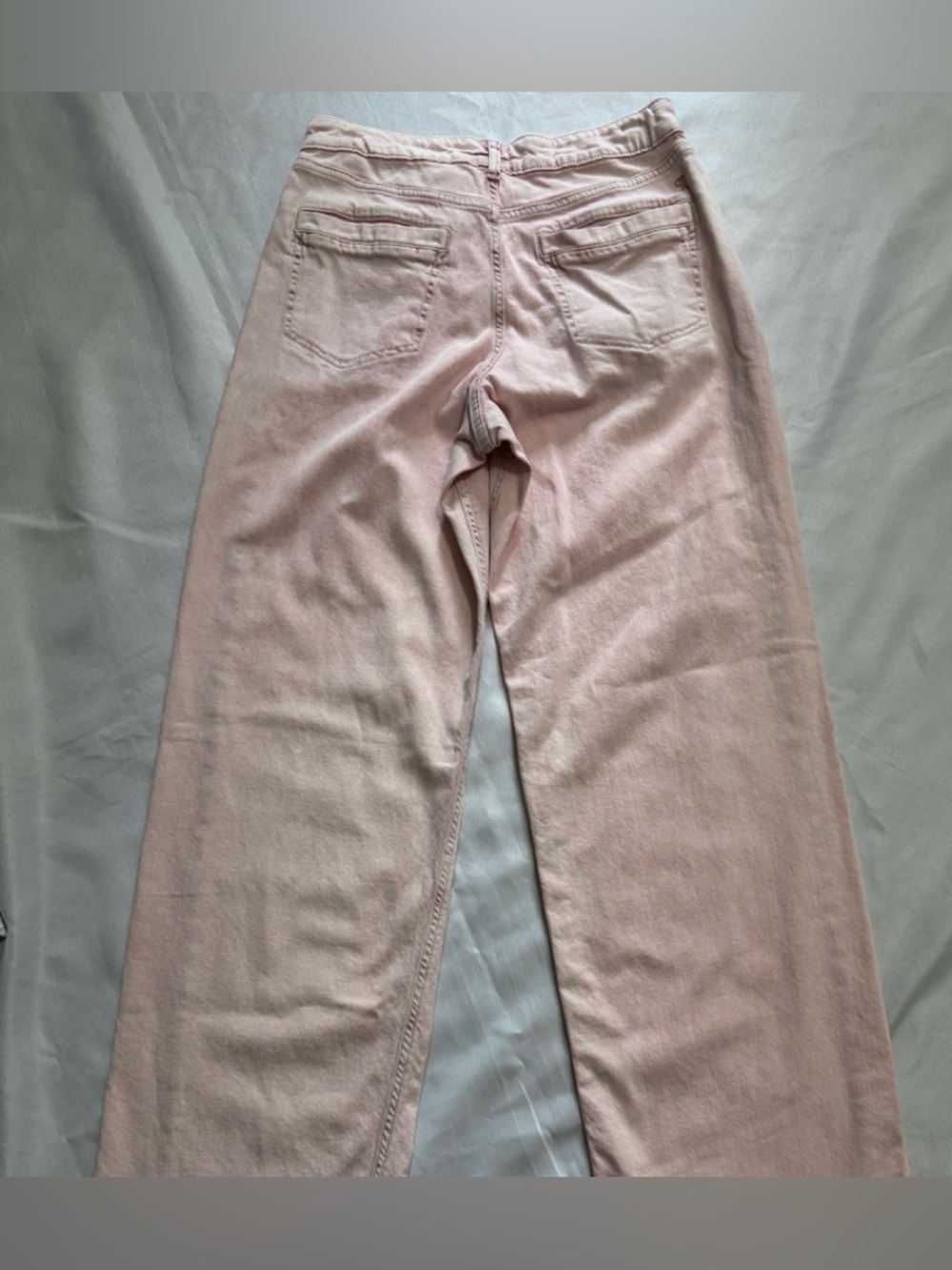 Anthro Pilcro Pink Baggy Wide Leg Cuff Optional Jeans EUC Size 26 Oversized EUC - Picture 7 of 8